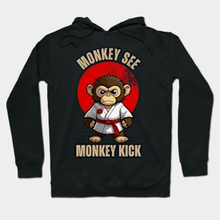 Funny Karate Monkey, Monkey See Monkey Kick Hoodie